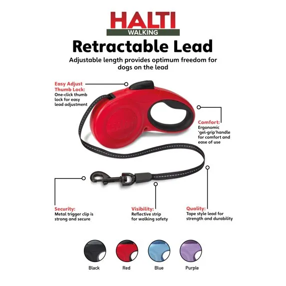 HALTI Retractable Lead (16') - Red