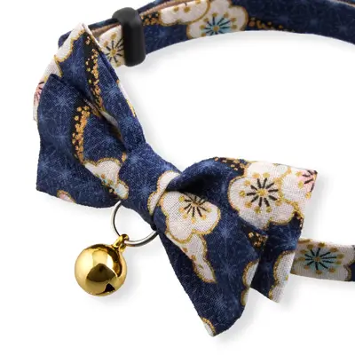 Hanami Bow Tie Cat Collar - Navy