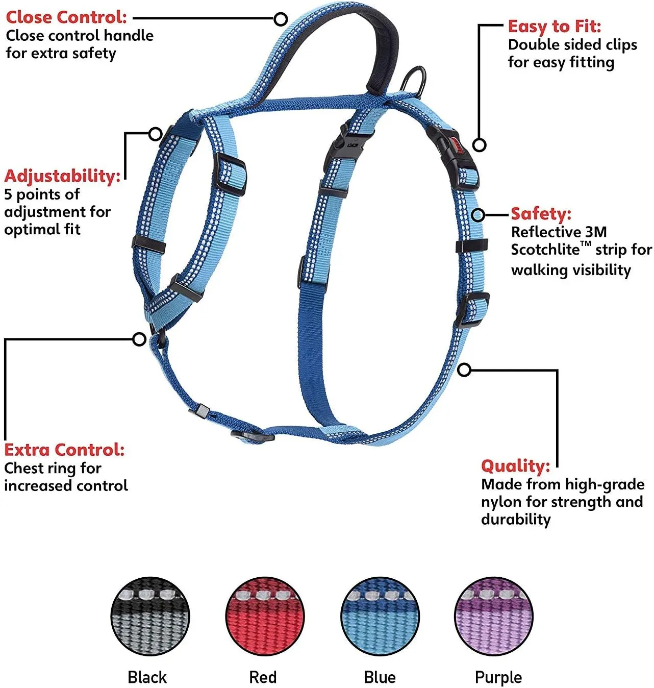 HALTI Walking Harness (chest 22" - 30") - Blue