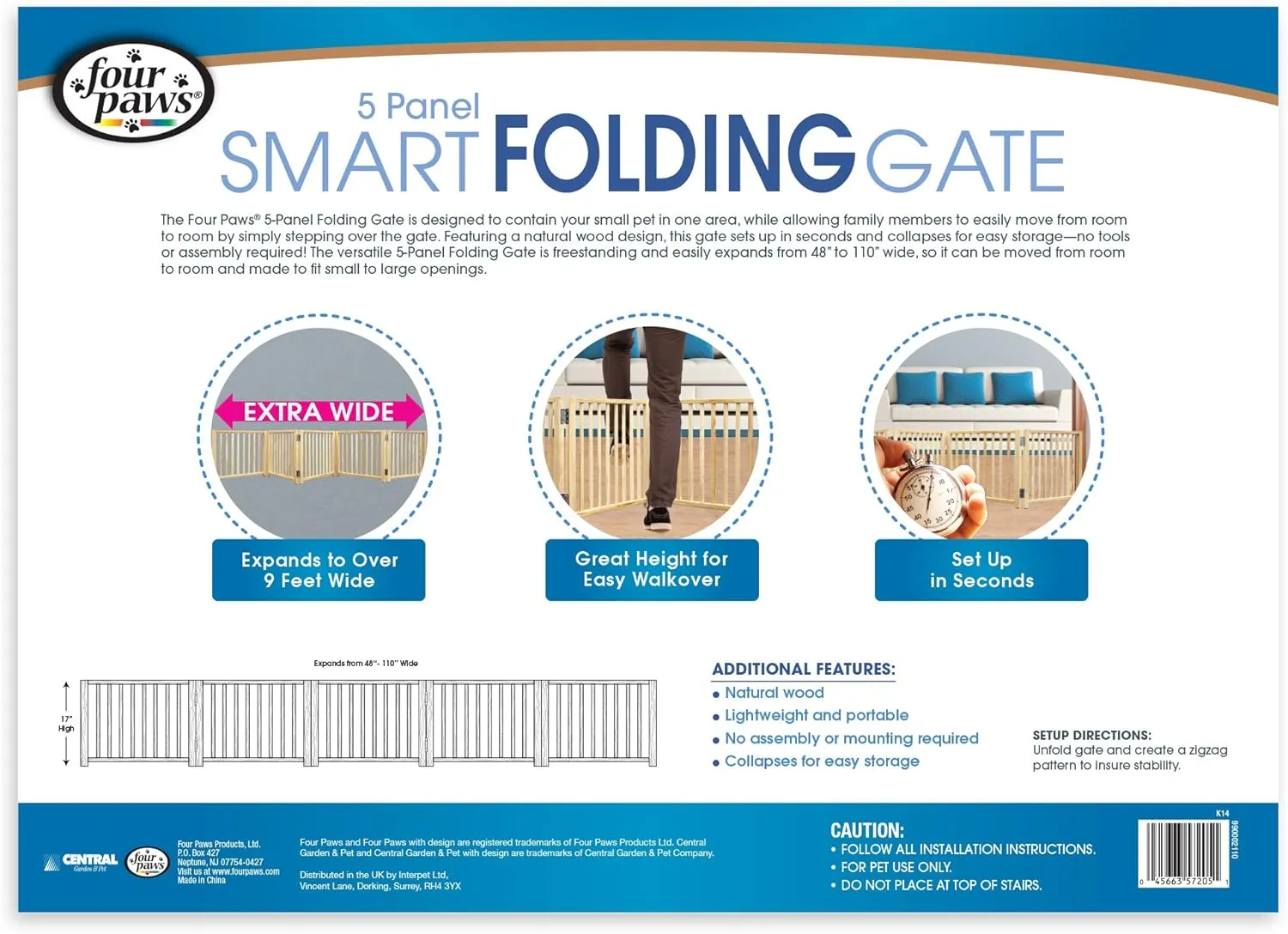 Walk Over Wood Gate - 5 Panel