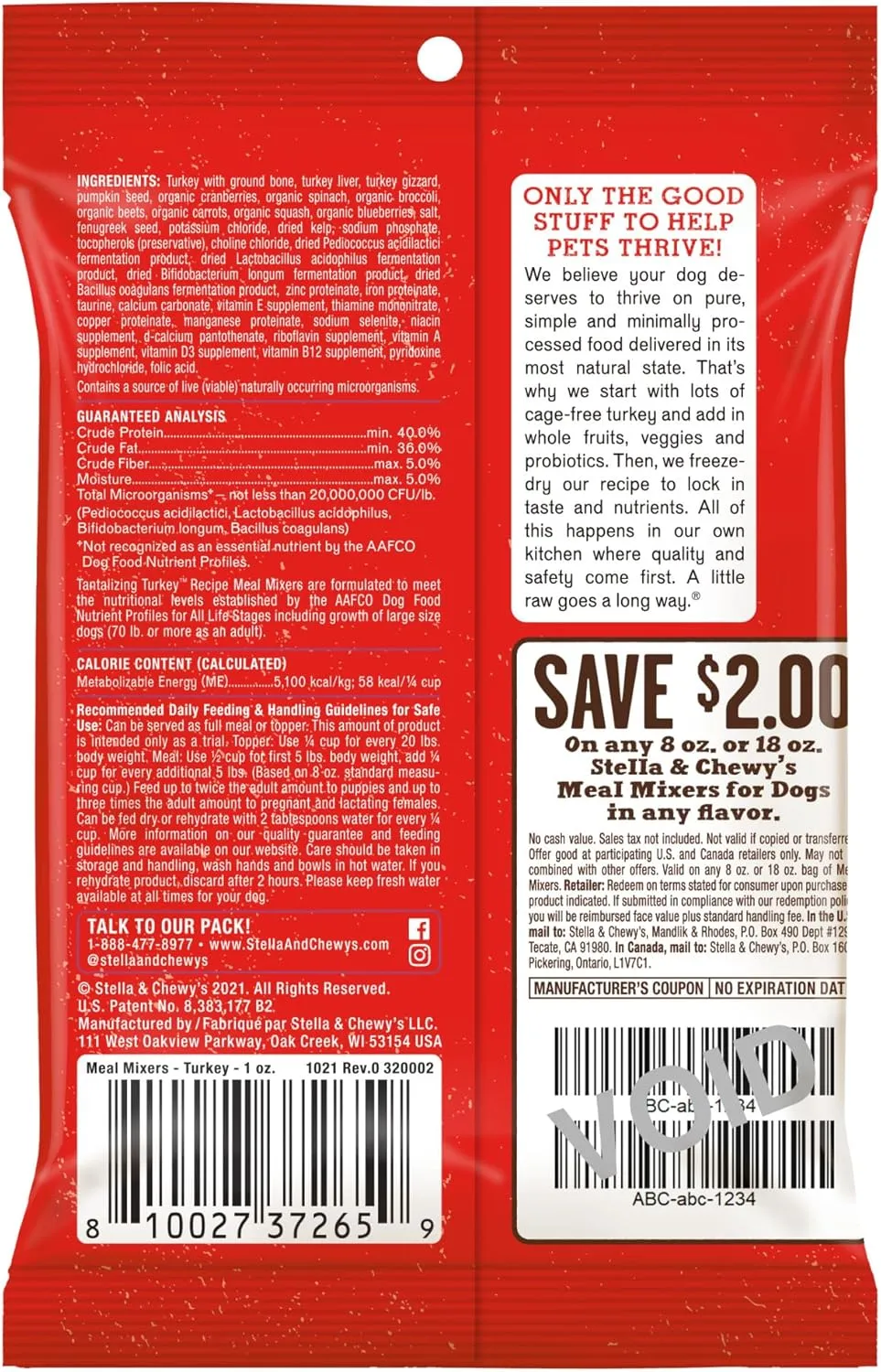 Freeze Dried Stella Solutions Skin & Coat Grass-Fed Lamb & Wild Caught Salmon Recipe