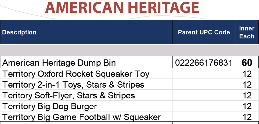 TER AMERICAN HERITAGE DUMP BIN