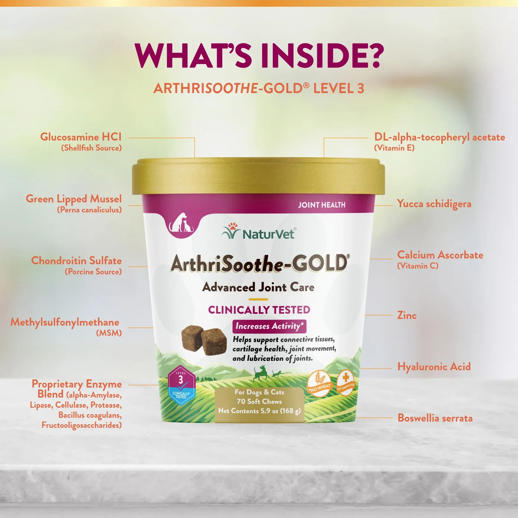 Arthrisoothe Gold Level 3-Soft Chew Cup-Medium Dog