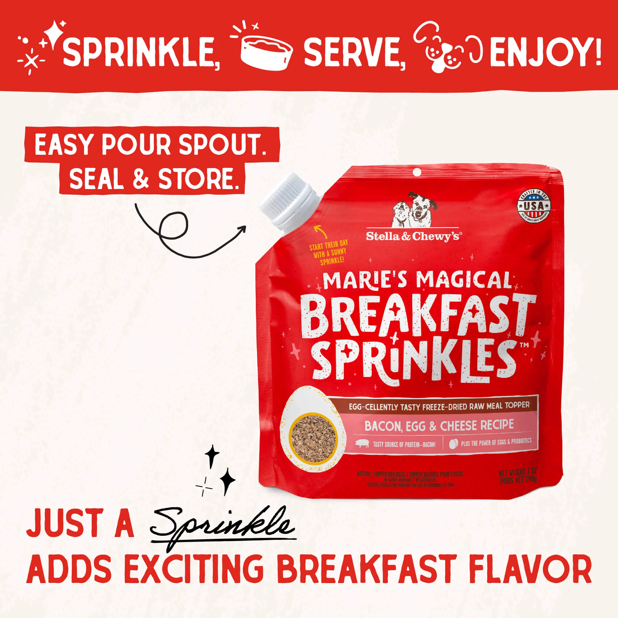 Freeze Dried Marie's Magical Breakfast Sprinkles - Bacon, Egg & Cheese