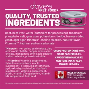 DAVES CATS 95% BEEF&LIVR*