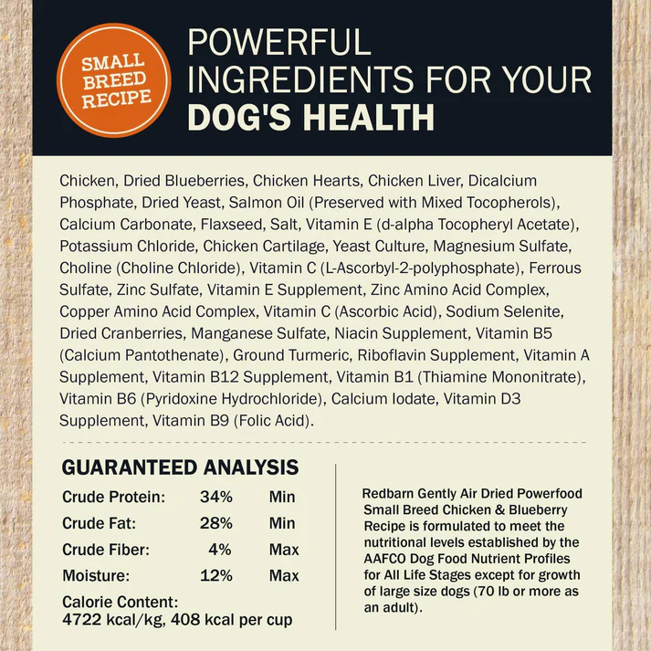 Dog Air Dry Chicken & Blueberry Small Breed Recipe