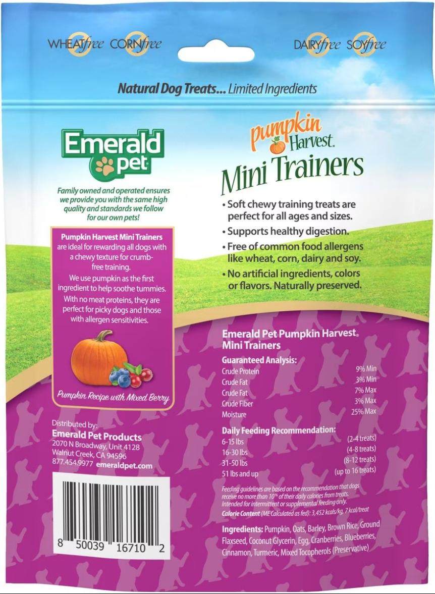 Pumpkin Harvest Mini Trainers Chewy Dog Treats - Mixed Berry