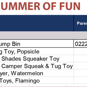 TER SUMMER FUN DUMP BIN - TOYS