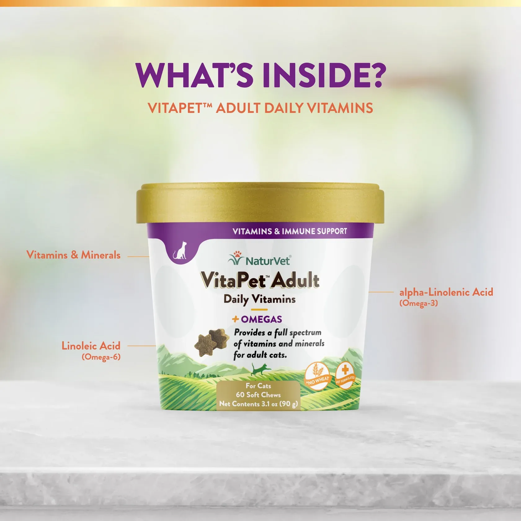 Vita Pet Adult + Omegas Soft Chews - Cup