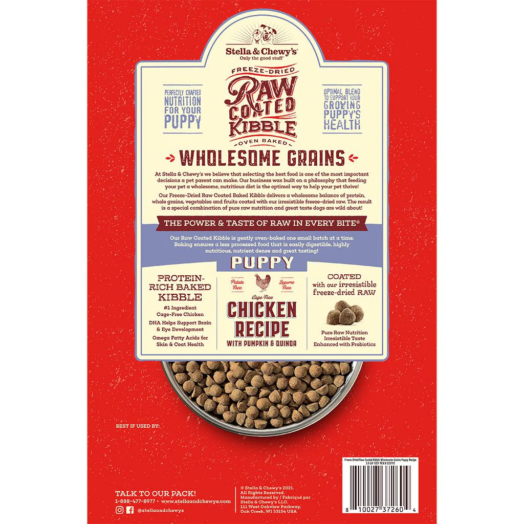 Wholesome Grain Raw Coated Puppy Cage-Free Chicken Recipe with Pumpkin & Quinoa