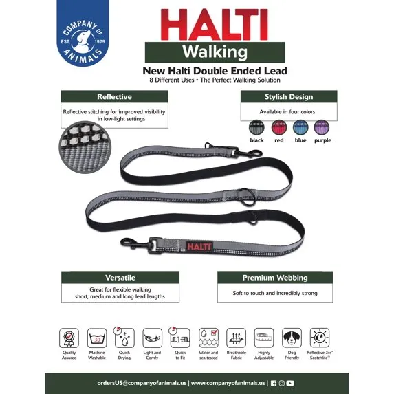 HALTI Double Ended Lead - Black