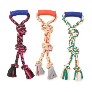 Flossy Chew Twin Tug w/ Rubber Handle - Small