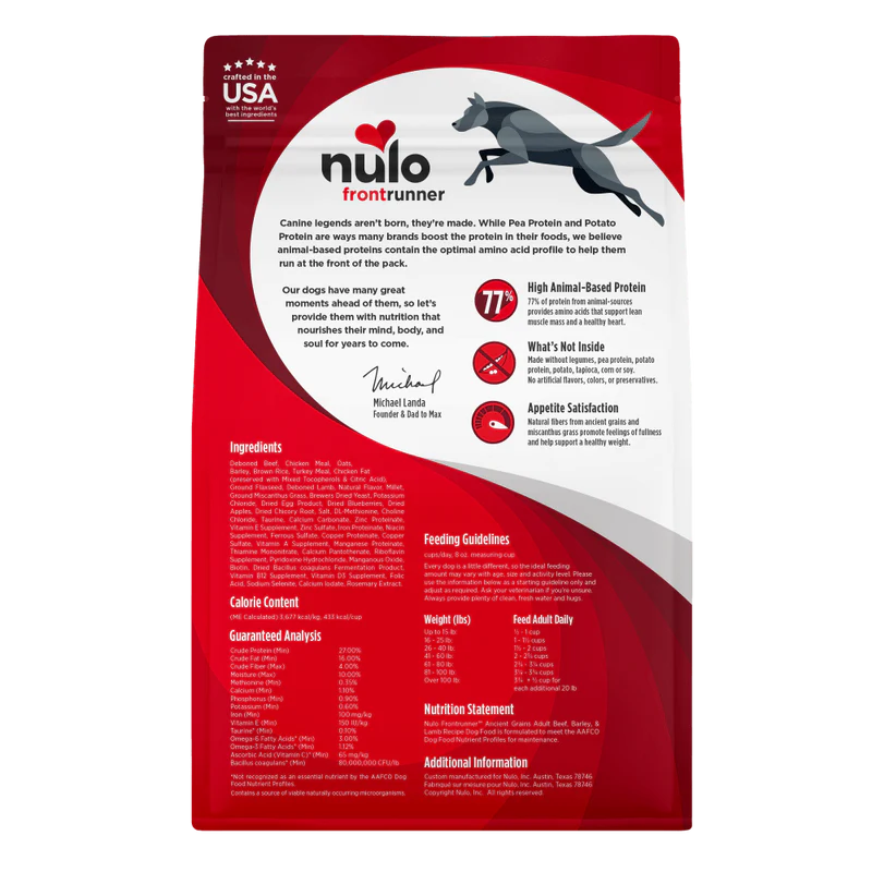 Frontrunner High-Protein Kibble - Beef, Barley & Lamb